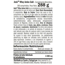 AMIX - Supplément alimentaire Whey Amino Gold sur 180 tablettes - Aide à éviter la dégradation musculaire - Contribue à laug