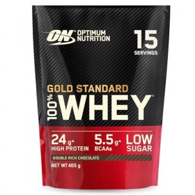 Optimum Nutrition Gold Standard 100% Whey, Protéine en Poudre, Goût Double Chocolat Riche, 465g, 15 Doses Protéines whey