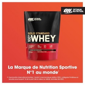 Optimum Nutrition Gold Standard 100% Whey, Protéine en Poudre, Goût Double Chocolat Riche, 465g, 15 Doses Protéines whey
