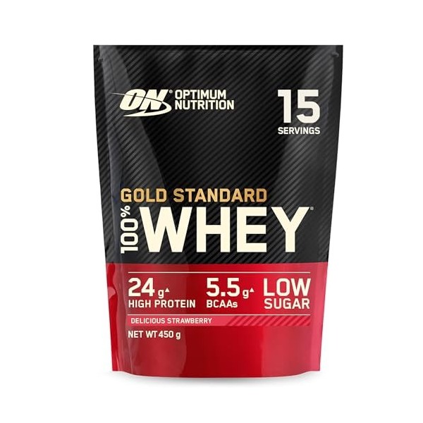 Optimum Nutrition Gold Standard 100% Whey, Protéine en Poudre, Goût Double Chocolat Riche, 465g, 15 Doses Protéines whey