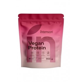 Intenson Vegan Protein Powder Chocolat Blanc Framboise, 900 g, 21 g de Protéines par Portion, 30 Portions, Mélange Pois & Cha