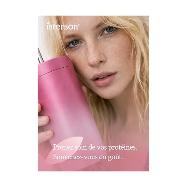 Intenson Vegan Protein Powder Chocolat Blanc Framboise, 900 g, 21 g de Protéines par Portion, 30 Portions, Mélange Pois & Cha