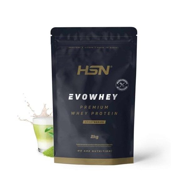 HSN Evowhey Protein sans édulcorants | Matcha au lait 500 g - 17 prises par sachet concentré de protéines de lactosérum | 100...