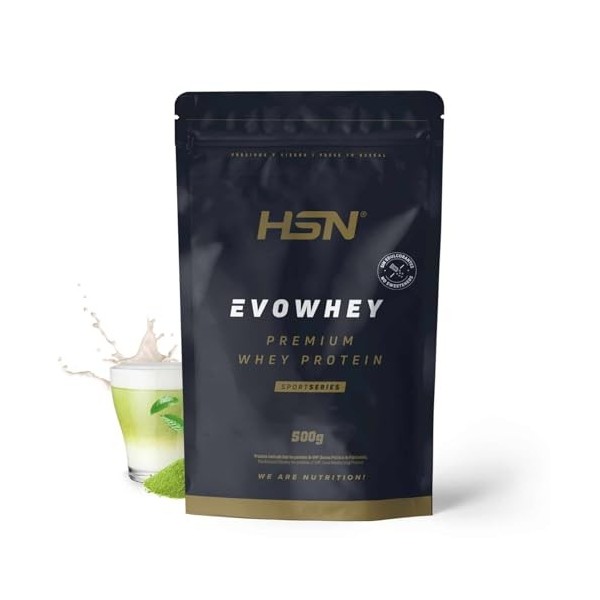 HSN Evowhey Protein sans édulcorants | Matcha au lait 500 g - 17 prises par sachet concentré de protéines de lactosérum | 100...