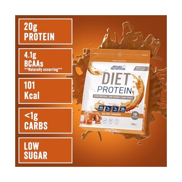 Applied Nutrition Diet Whey 450g Caramel salé - Protéines - Mélange de protéines de lactosérum Protéines whey
