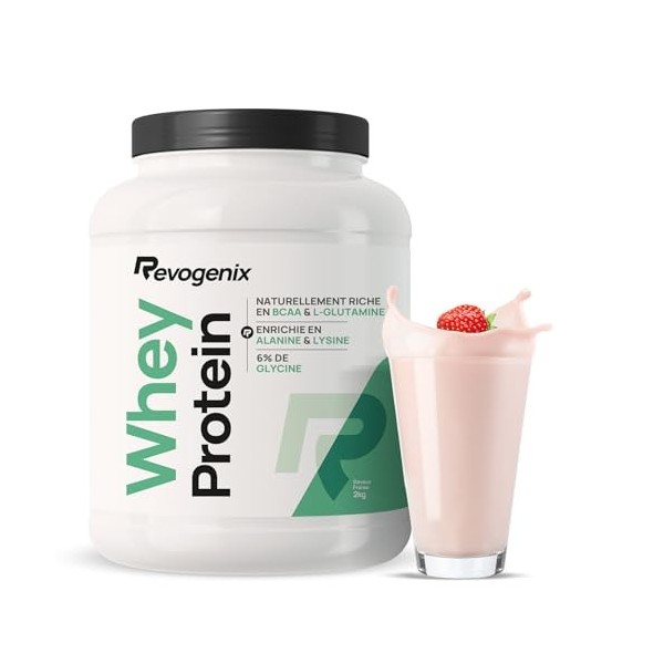 Whey Protein | 25g de Protéines par Shaker | Riche en BCAA et Glutamine | Enrichie en Glycine | Musculation Rapide & Sèche | ...