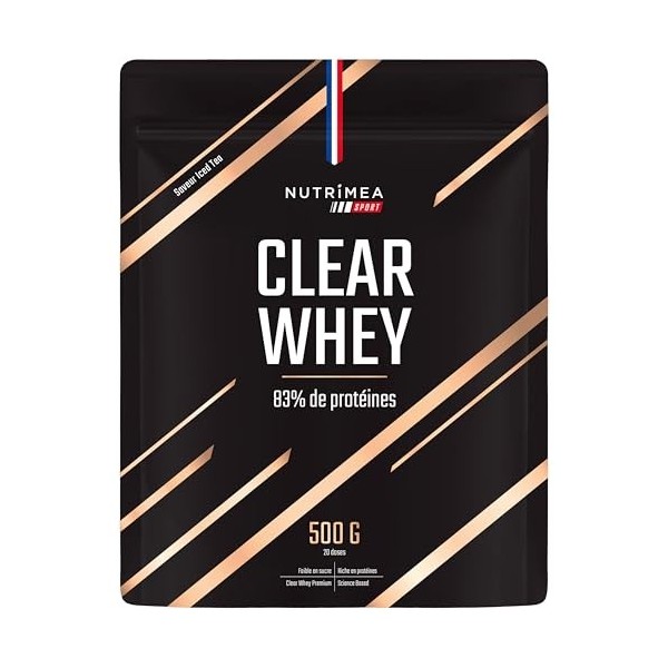 CLEAR WHEY – Whey Isolate Protein – 83% de Protéines – Performance & Récupération – Saveur Thé Glacé – 20 Portions – Nutrimea