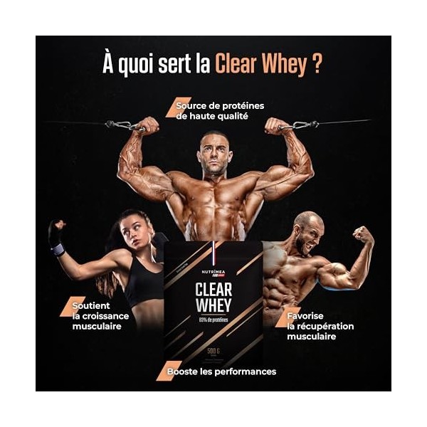CLEAR WHEY – Whey Isolate Protein – 83% de Protéines – Performance & Récupération – Saveur Thé Glacé – 20 Portions – Nutrimea