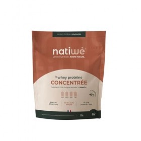 NATIWÉ - Whey Protéine Concentrée - Goût Fraise - Prise De Masse - Meilleure Densité Osseuse, Récupération & Performance - BC...