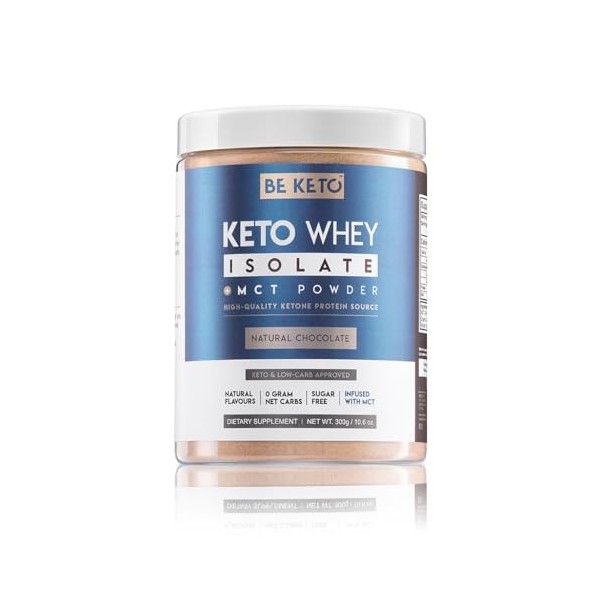 Be Keto Keto Whey Isolate Poudre Chocolat + Huile MCT - Protéine Keto Pure Friendly - 300g
