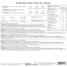 Protein Works - Total Mass Matrix | Portion de 475 calories | Masse musculaire | Prise de poids | 8 Servings | Cookies Crème 