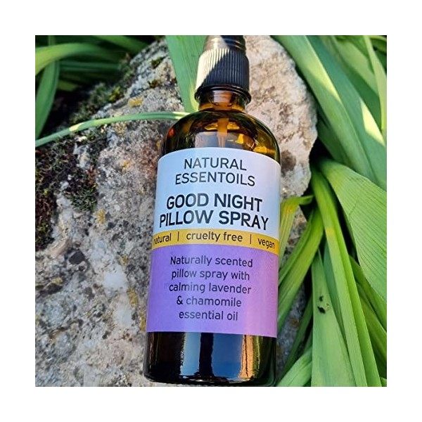 Good Night Spray doreiller – Spray lavande améliorant le sommeil – Naturel – Sans cruauté envers les animaux – Végétalien – 