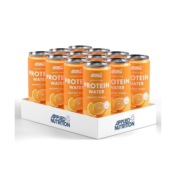 Applied Nutrition Sparkling Protein Water, Orange Burst - 12 x 330 ml.