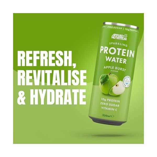 Applied Nutrition Sparkling Protein Water, Apple Burst - 12 x 330 ml. Protéines whey