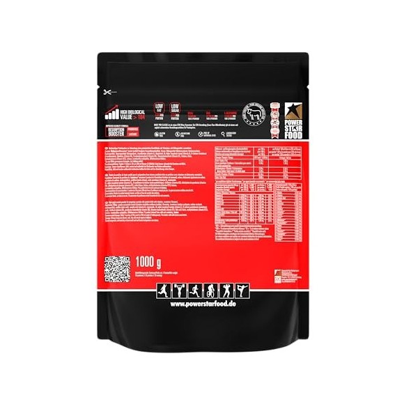 Powerstar WHEY PRO CLASSIC Poudre de protéines de lactosérum 1000 g | Poudre de protéines | Fabriqué en Allemagne | 100 % con...