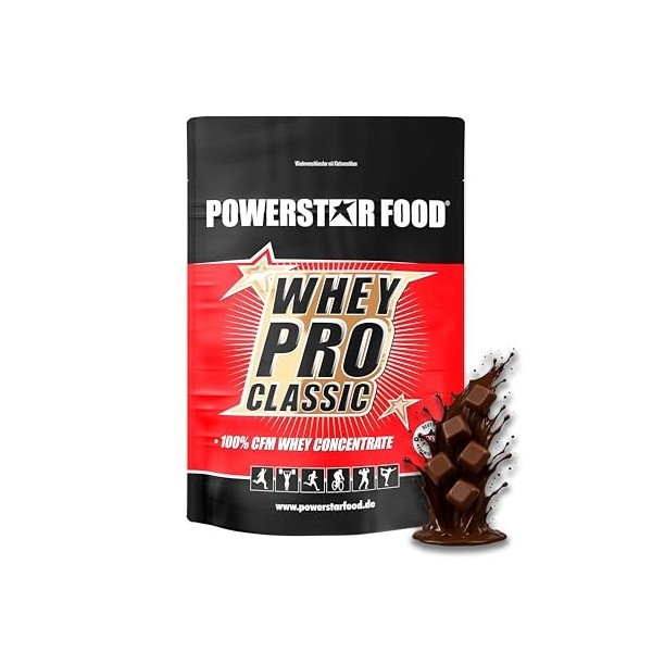 Powerstar WHEY PRO CLASSIC Poudre de protéines de lactosérum 1000 g | Poudre de protéines | Fabriqué en Allemagne | 100 % con...