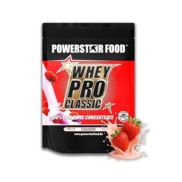 Powerstar WHEY PRO CLASSIC Poudre de protéines de lactosérum 1000 g | Poudre de protéines | Fabriqué en Allemagne | 100 % con...