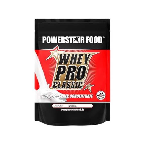 Powerstar WHEY PRO CLASSIC Poudre de protéines de lactosérum 1000 g | Poudre de protéines | Fabriqué en Allemagne | 100 % con...