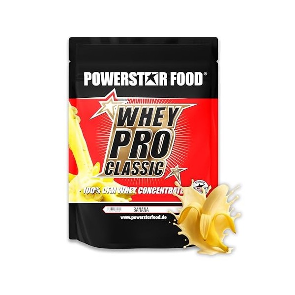 Powerstar WHEY PRO CLASSIC Poudre de protéines de lactosérum 1000 g | Poudre de protéines | Fabriqué en Allemagne | 100 % con...