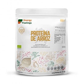 Energy Feelings Protéine Végétale de Riz 1kg 80%, Vegan Protein Powder, Protéine pour Maigrir, Grossit et Musculation en Poud