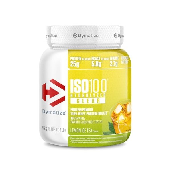 Dymatize ISO 100 Hydrolized Clear Wild Berry Lollipop 512g Hydrolysat de protéine de lactosérum clair + poudre disolat Protéi...