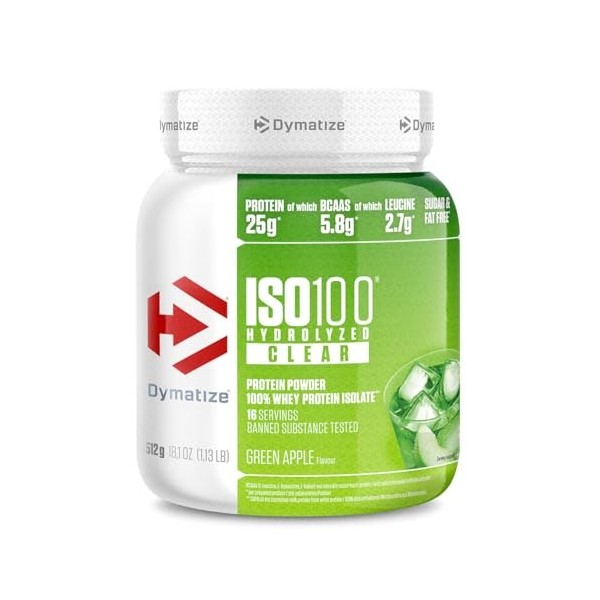 Dymatize ISO 100 Hydrolized Clear Wild Berry Lollipop 512g Hydrolysat de protéine de lactosérum clair + poudre disolat Protéi...