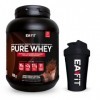 EAFIT - Lot WHEY PROTEIN - Double Chocolat 850g - Protéines Whey + Shaker Noir Opaque avec Mélangeur en Acier