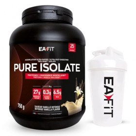 Pure Isolate Vanille + Shaker Gradué avec Mélangeur en Acier EAFIT marque française