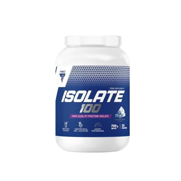 Trec Nutrition Isolate 100 700 g Jar Chocolate – Isolat de protéines de lactosérum CFM acides aminés, idéal pour le matin et ...