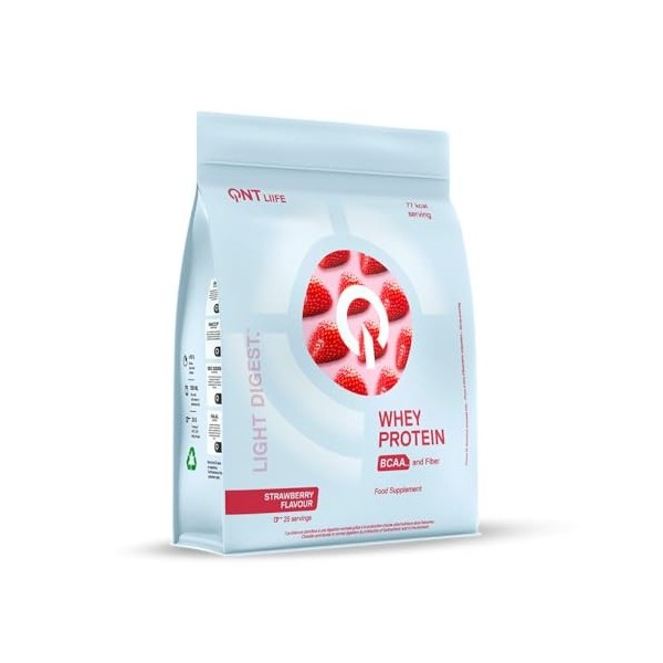 Qnt | Light Digest Whey Protein 500g | Protéines Minceur | Boisson en poudre - Fraise Protéines whey