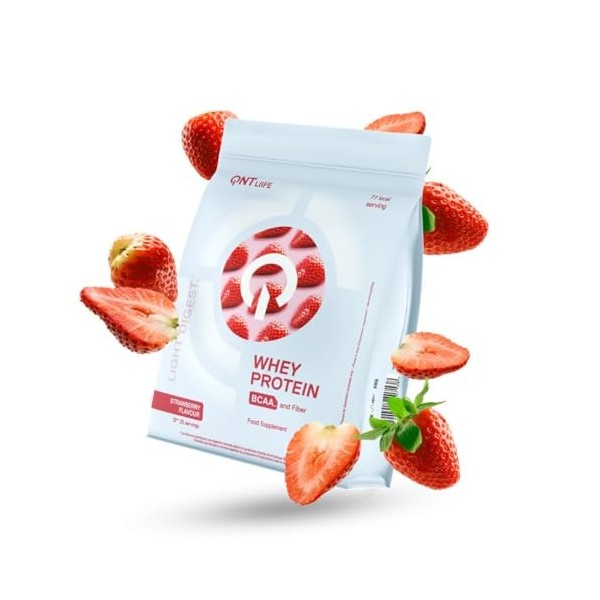 Qnt | Light Digest Whey Protein 500g | Protéines Minceur | Boisson en poudre - Fraise Protéines whey