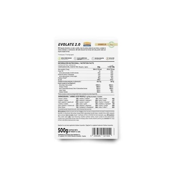HSN Isolat de protéines de lactosérum CFM Evolate 2.0 sans édulcorants | Vanille 500 g | Whey Protein Isolate 90 % + Enzyme P...
