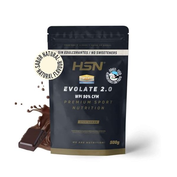 HSN Isolat de protéines de lactosérum CFM Evolate 2.0 sans édulcorants | Vanille 500 g | Whey Protein Isolate 90 % + Enzyme P...