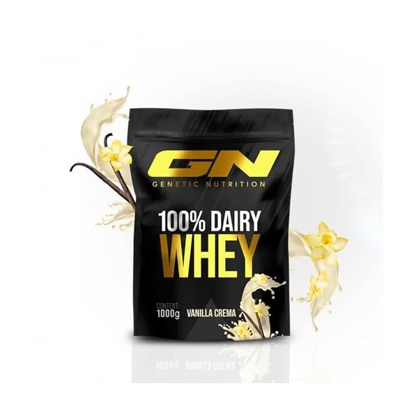 GN Laboratories 100% Dairy Whey Protein Pulver 1000g – Poudre de protéines pour développer les muscles – poudre de protéines 