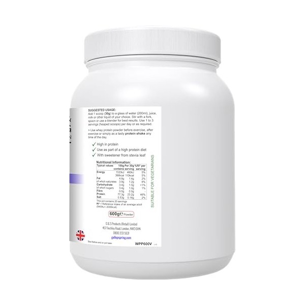 Protéine de lactosérum vanille 