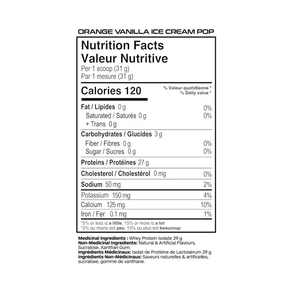 Believe Supplements Flavored Isolate Orange Vanilla Ice Cream Pop 775 g