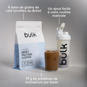 Protéine de Lactosérum Café Bulk, Saveur Mocha Latte, 1 kg, 32 Portions, 17g de Protéines par Portion, Café Véritable, Shake 