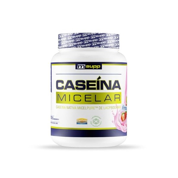 MM Supplements - Caséine micellaire - 1 kg - Saveur fraise - Protéine de caséine - Augmentation de la masse musculaire - Libé