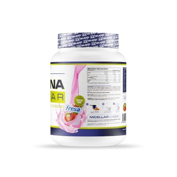 MM Supplements - Caséine micellaire - 1 kg - Saveur fraise - Protéine de caséine - Augmentation de la masse musculaire - Libé