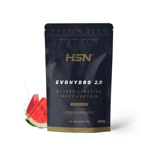 HSN Evohydro 2.0 Protéine sans lactose | Saveur pastèque 500 g - 17 prises par paquet | isolat de protéines hydrolysées de la