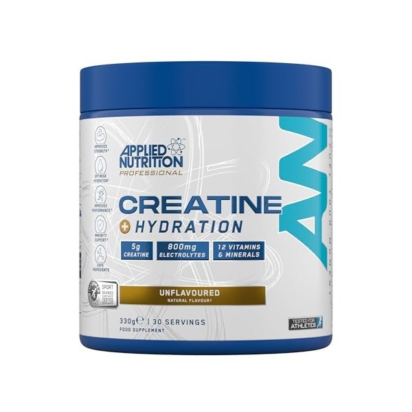 Applied Nutrition Creatine + Hydration, Unflavoured - 330g Protéines whey