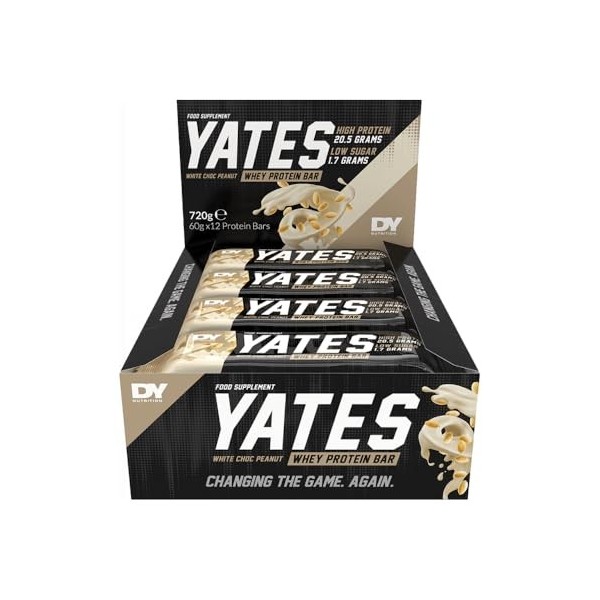 Dorian Yates Yates Protein Bar, White Chocolate Peanut - 12 x 60g