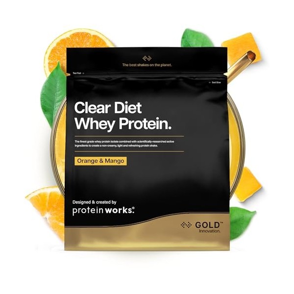 Protein Works | Clear Diet Whey Protein – GOLD Innovation, Poudre de Whey Isolate, Boisson Protéinée Rafraîchissante, Orange 