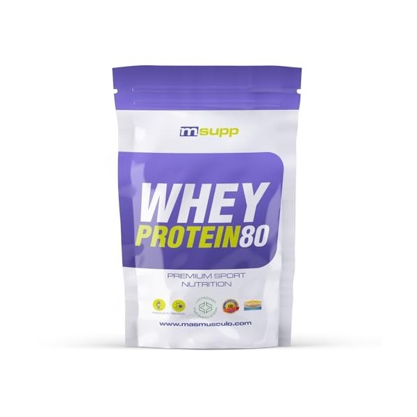 MM Supplements Whey Protein 80 1 kg - Rêve de fraise - Protéine de lactosérum - Protéine Whey - Avec lacprodan dArla et prot