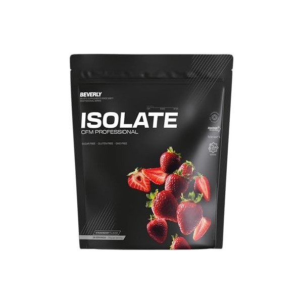 Beverly Isolate CFM - Isolat de protéines de lactosérum Lacprodan - 1 kg - 30 g de protéines par portion - 29 portions - Toni...