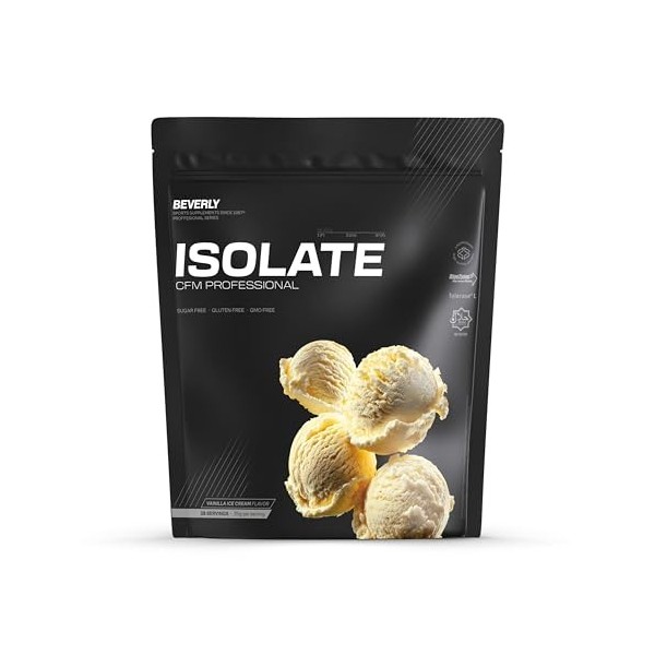Beverly Isolate CFM - Isolat de protéines de lactosérum Lacprodan - 1 kg - 30 g de protéines par portion - 29 portions - Toni...