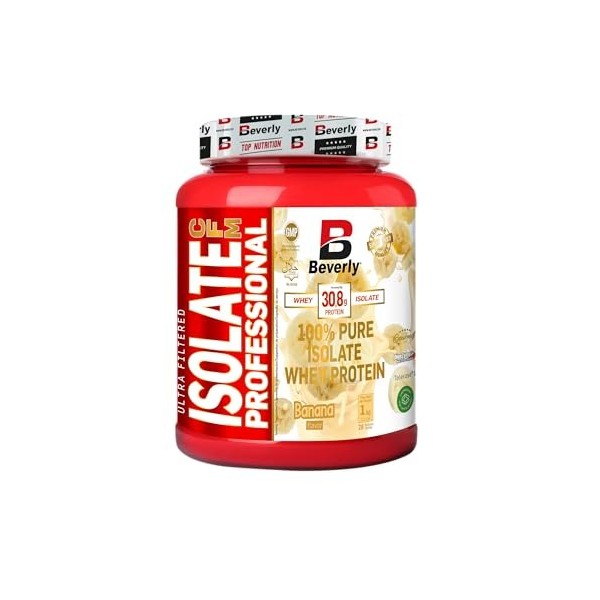 Beverly Isolate CFM - Isolat de protéines de lactosérum Lacprodan - 1 kg - 30 g de protéines par portion - 29 portions - Toni...
