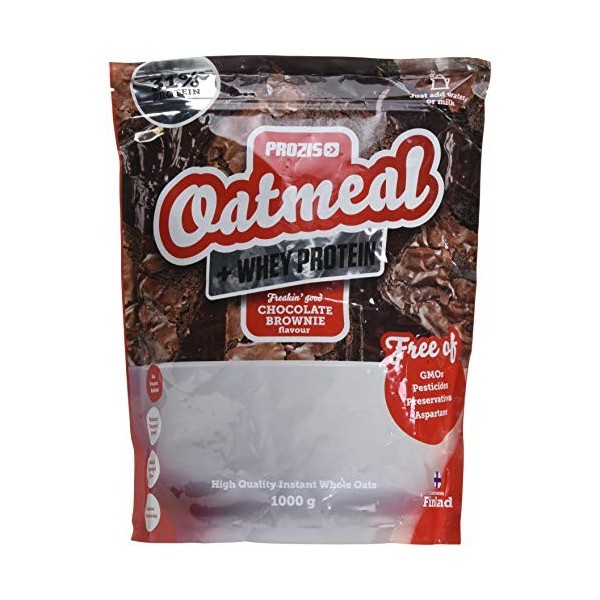 Prozis Oatmeal + Whey - Avoine et whey 1000 g Brownie au Chocolat Protéines whey