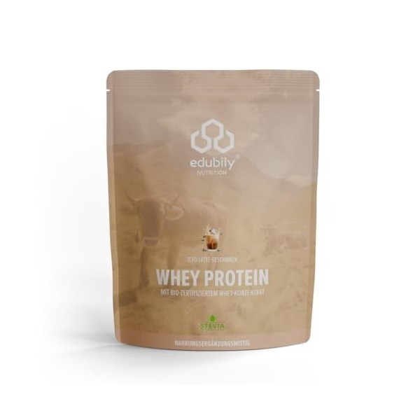 edubily nutrition Concentré de protéines de lactosérum - Poudre protéinée très soluble à base de lait bio certifié - Sans suc...