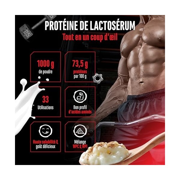 Whey Protein Complex - 1000 g riz au lait - Avec part d’isolat - Protéine instantanée avec BCAA & EAA - German Elite Nutrit